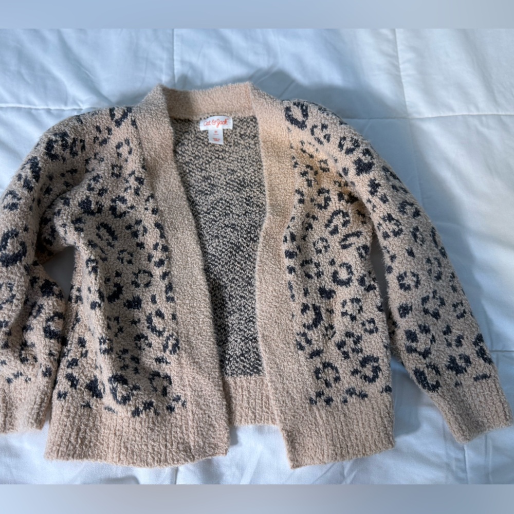 Cat & Jack Leopard Girls Cardigan Sweater